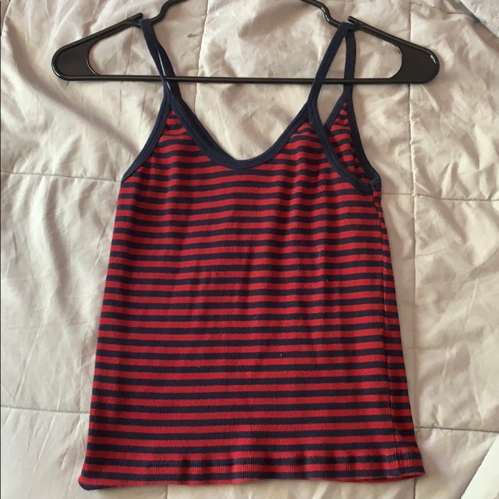 blue and red striped brandy melville tank top